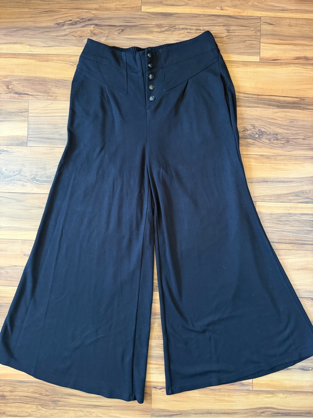 ETT TWA by Anthropologie Black Lucerne High-Waist Wide Leg Pants - Picture 3 of 10